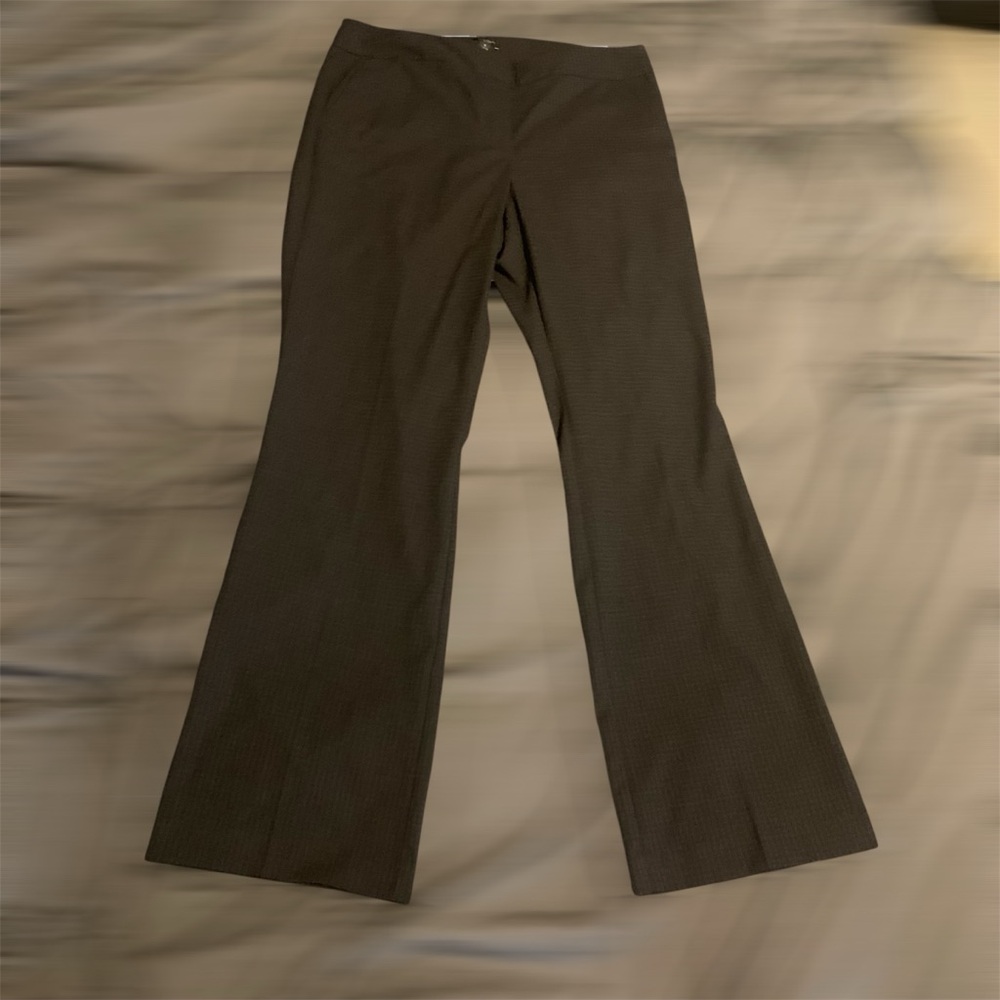 NWOT Ann Taylor Factory Charcoal gray burgundy Check dress pants Sz 10 - Picture 15 of 16